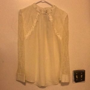 Off white lace long sleeve blouse